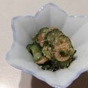 簡単に副菜！胡瓜とちくわとあみつけの酢味噌あえ